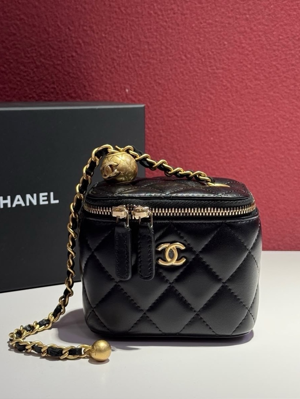 VIP mini vanity bag with adjustable chain